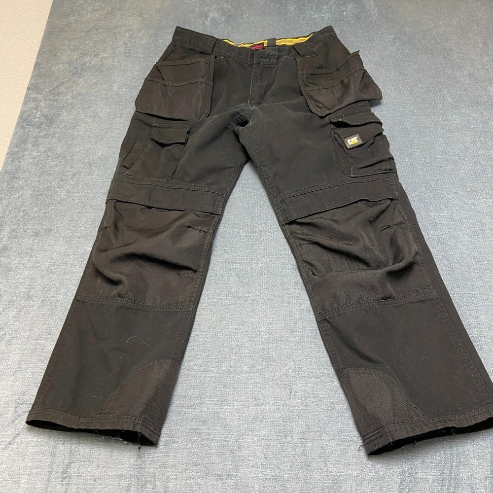 Cat Caterpillar Workwear Trademark Pants Mens 34x30 Black UPF 50+ Sun Protection